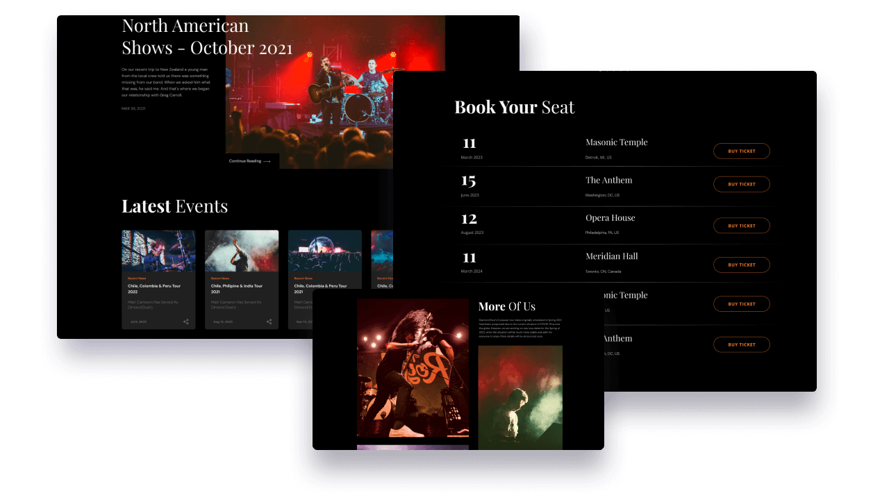 Display Musical Events and Sell Tickets