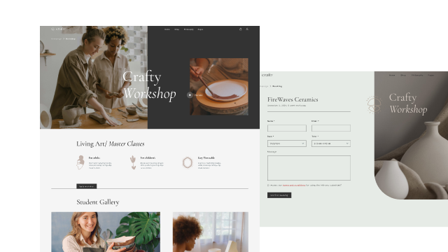Workshop and Booking Pages for Harmonious Scheduling & Reservation