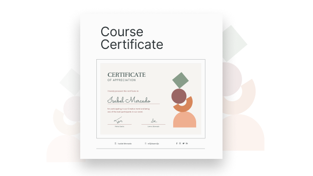 Accreditable Certificate Upon Course Completion