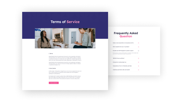 Built-in Pages for Quicker Site Launch
