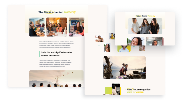 Rich Presentation With Team, About, and Stories