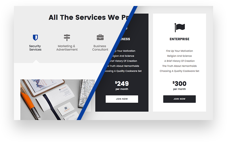 Improved Tabs & Pricing Table