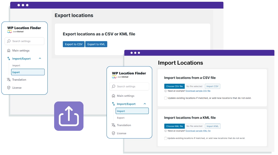 Effortless Location Management with Import & Export You can quickly import or export locations in bulk using CSV or KML files. Easily upload new locations, update existing ones, or download all your data for backup, migration, or external analysis. This is perfect for managing large location databases efficiently. ✅ Import new locations instantly ✅ Update existing data automatically ✅ Export for backup or site migration