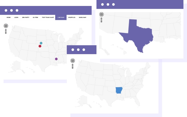 One Step Further with Custom jQuery Vector Maps Linky Map offers, additionally to Google Geochart global maps a custom jQuery vector map source. It allows more customization on the map and the possibility to upload custom jQuery maps.