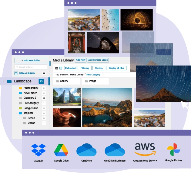 You asked for it, we did it. WP Media Folder, go further than anyone with the WordPress media library From beginners to advanced users, WP Media Folder is the easiest way to manage media on WordPress. Supercharge your WordPress media library with hundreds of features. Unlimited folders and sub-folders Advanced media searching and filtering Replace a media in all WordPress posts Automatic watermarks on a folder selection Synchronize server files with folders Google Drive, One Drive, Dropbox, Amazon S3 DigitalOcean, Linode, Wasabi full integration photographer addon, present your photo like a pro And many more media folder features... No auto-renewal. Renew only if you want Buy now! Features Comparison
