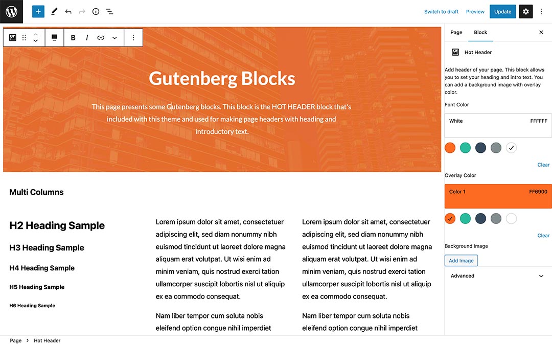 The Hot Blocks adds new blocks to the WordPress editor, such as page header, parallax scroll, etc.\n\nIf you prefer WordPress for your CMS, the WordPress App theme can reduce the time needed for the development of a modern responsive website for the application you or your company developed. It’s based on a clean design, but it comes with many modern features and effects. Some of them are parallax scroll, image animations, floating top menu, etc. Besides these built-in features, it’s powered by several plugins that you will get in the WordPress App theme package.