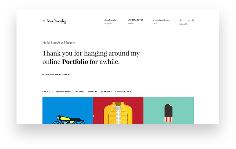 Portfolio Template Variation