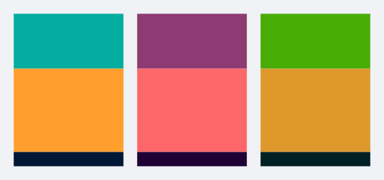 There are 3 color schemes included with the Astrology Joomla template.\n\nThe predefined colors are presented on the image. However, if none of these pre-defined variants match your company branding, you can create your color scheme or modify existing ones through the template settings.