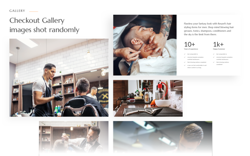 About Page & Barber Gallery