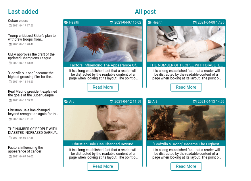 Blog Website Template news
