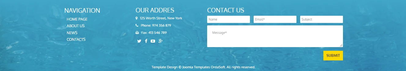booking real estate joomla template footer