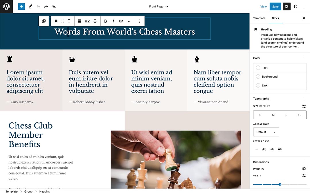 Chess Block Theme