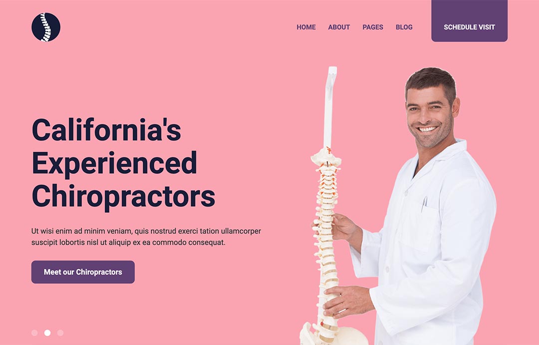 This mobile-friendly Joomla module rotates slides (scroll or fade) that may contain text and images. In the Chiropractor template, we are using transparent PNG images.\n\nThe carousel module is optimized for mobile phones. While it shows the big text on the big screens, the text will become smaller on smaller screens. Therefore, the best text readability is combined with the best visibility of the images.