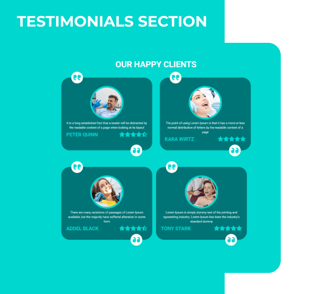 dentist joomla template testimonials