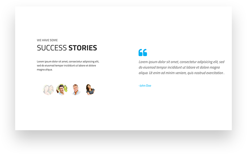 Featured Areas and Testimonials