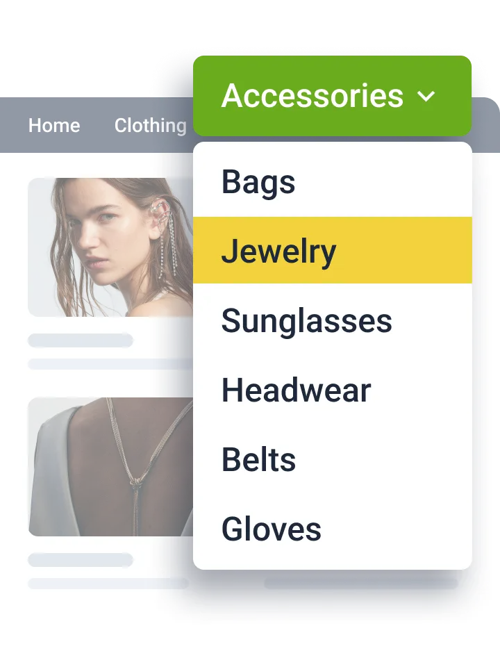 dropdown menu layout for wordpress and Woo