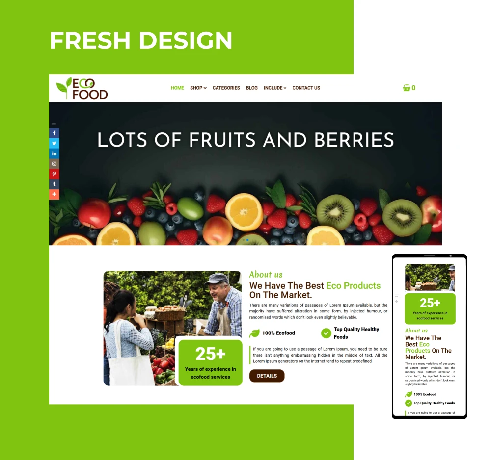 eco food joomla template fresh design