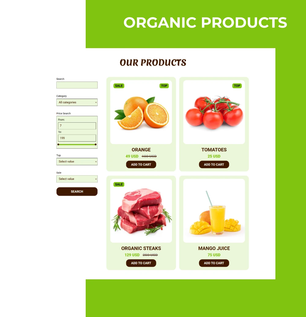 eco food joomla template organic product