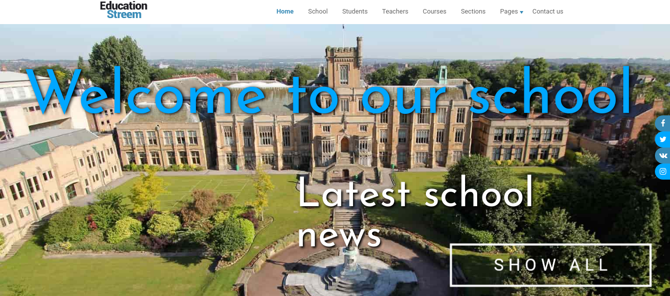 education website template slider