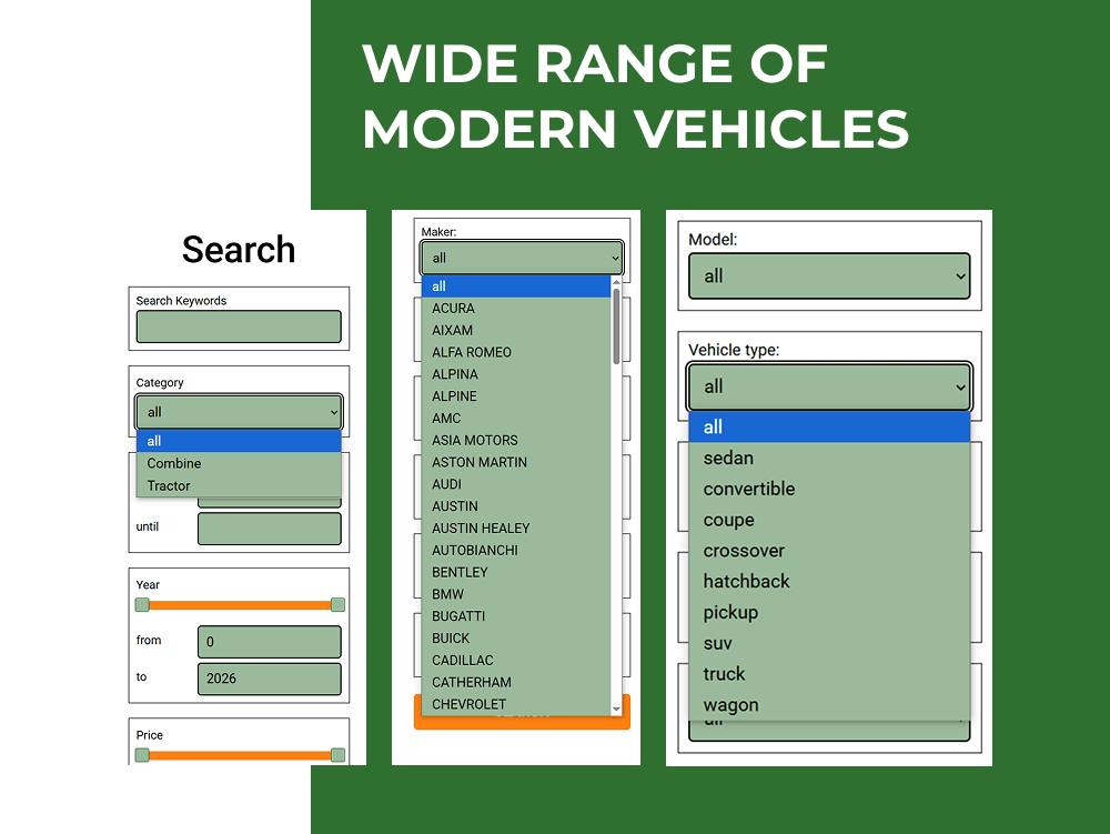 farm machinery Joomla template categories