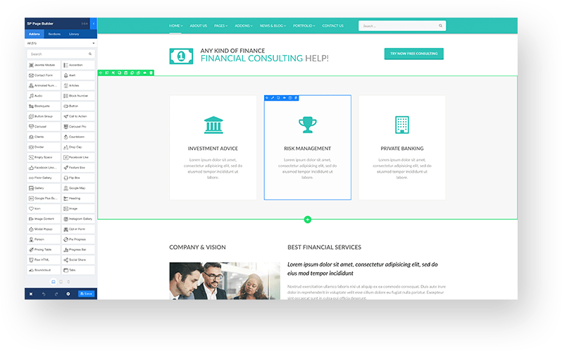 Drag and Drop Page Building