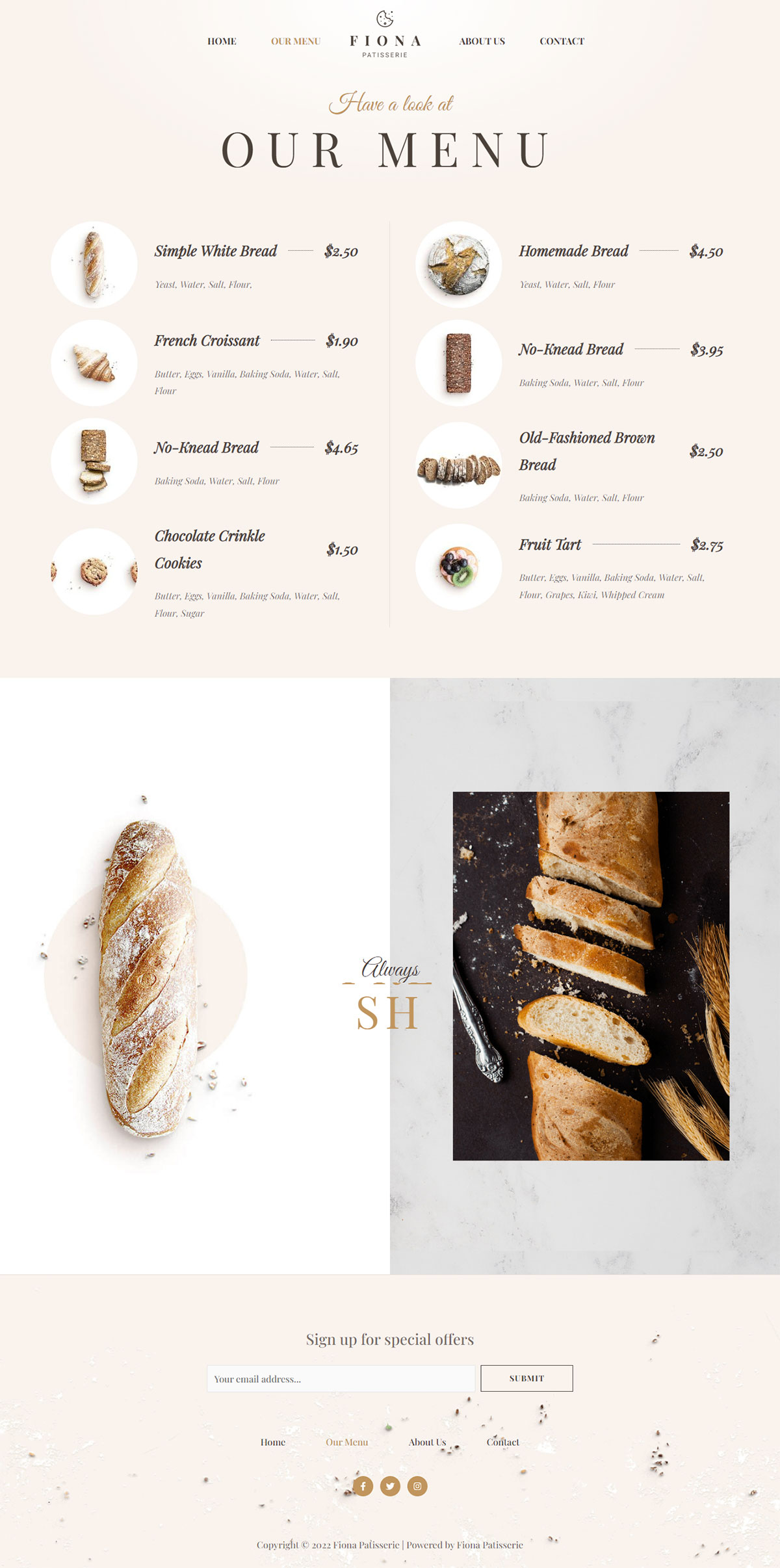 Our Menu