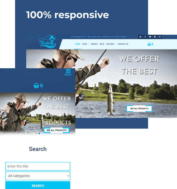 fishing website template responsive