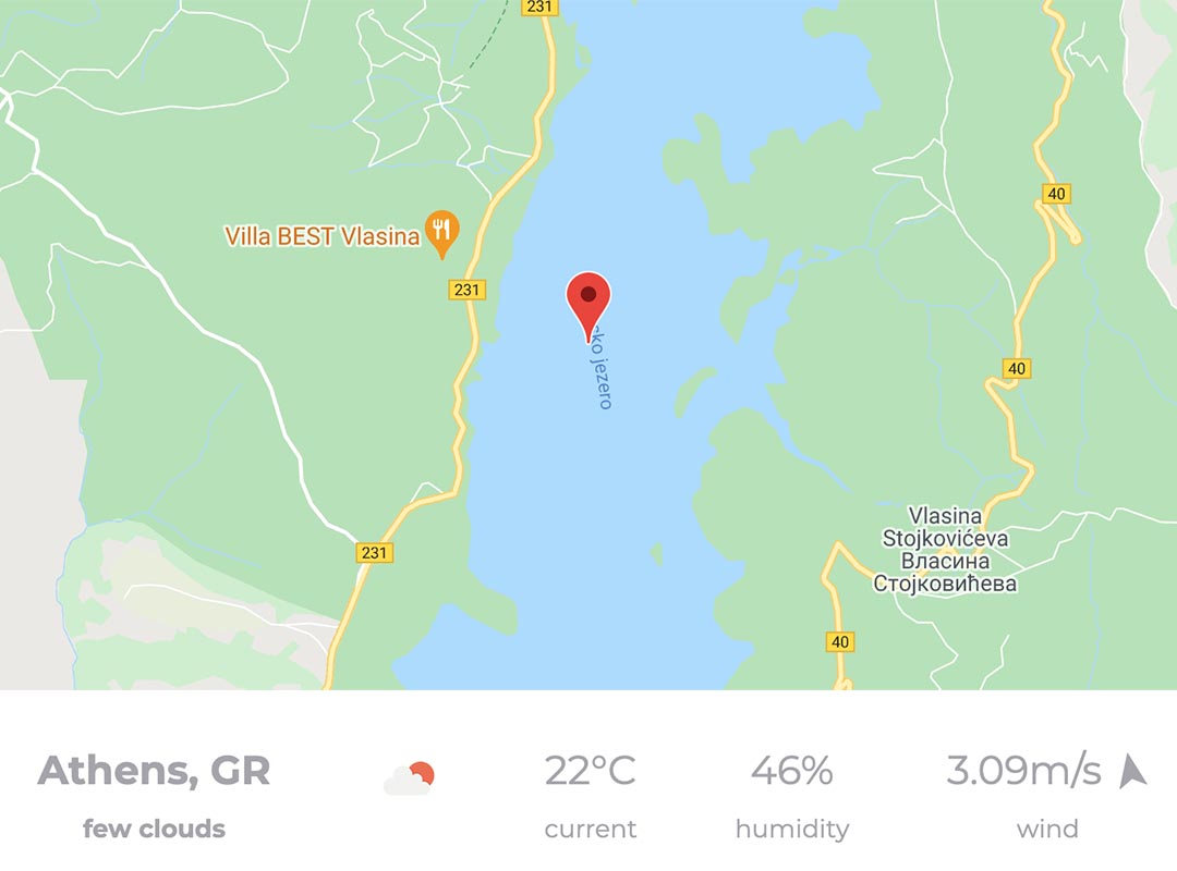Hot Maps module has been created to let you include Google Maps into Joomla website. Show weather conditions with the Hot Weather.\n\nIn the case of the Fishing template, the maps would probably be some fishing locations (single or multiple locations), or store location, etc. The maps can work in normal or satellite mode. Also, it's possible to customize the map's design using the custom colors.\n\nAlso, it will be useful to inform your visitors about weather conditions in your fishing location(s). You can use the Hot Weather module for this (free registration on the weather provider website is required).