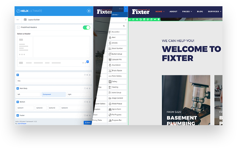 SP Page Builder Pro & Helix Ultimate Inside