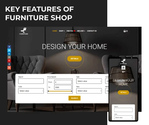 furniture ecommerce joomla template features