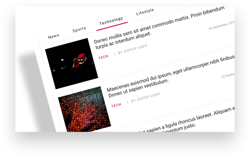 Tabbed Articles Section