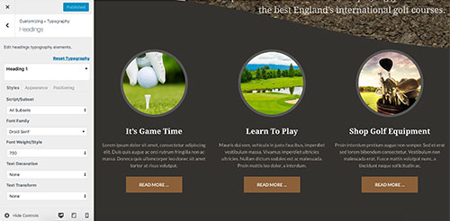 Golf WordPress Theme