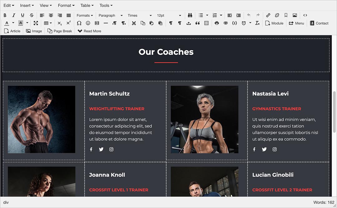 Gym Template