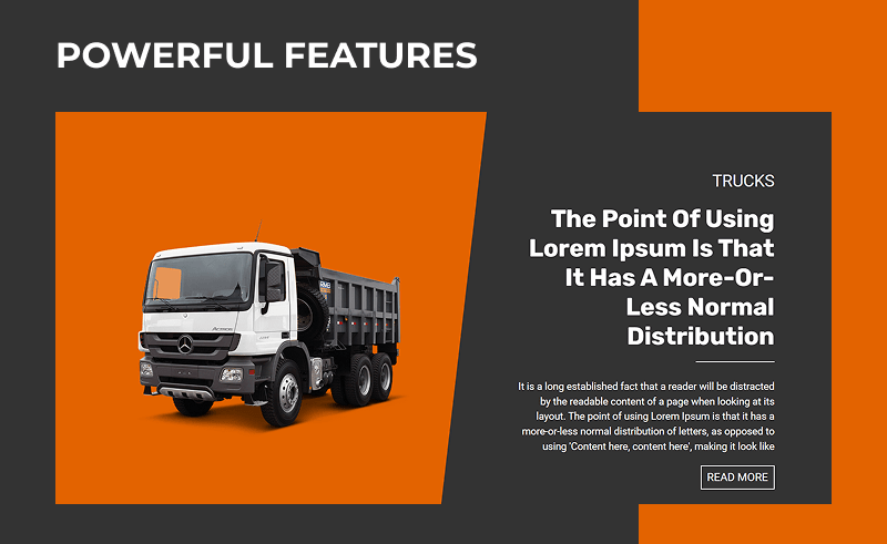 hard truck joomla template features