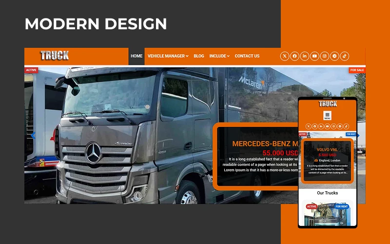 hard truck joomla template modern design