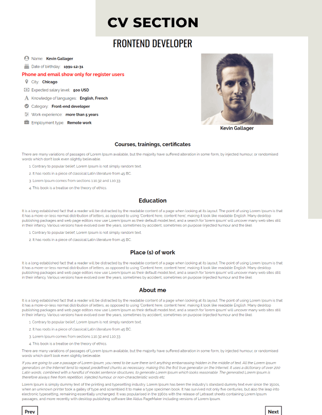 human resource management joomla recruitment template cv