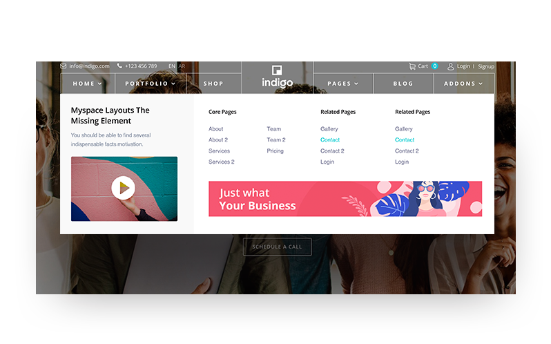 Flexible Navigation with Mega Menu