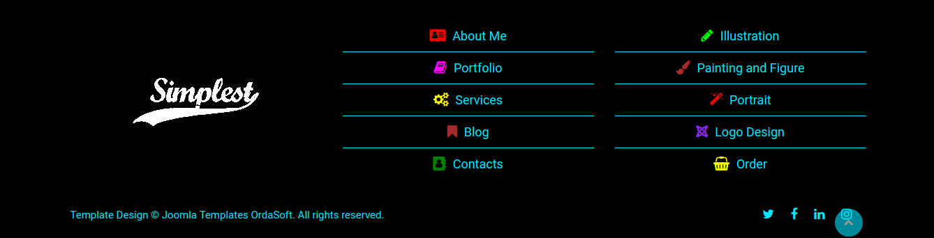 Joomla Blog Template footer