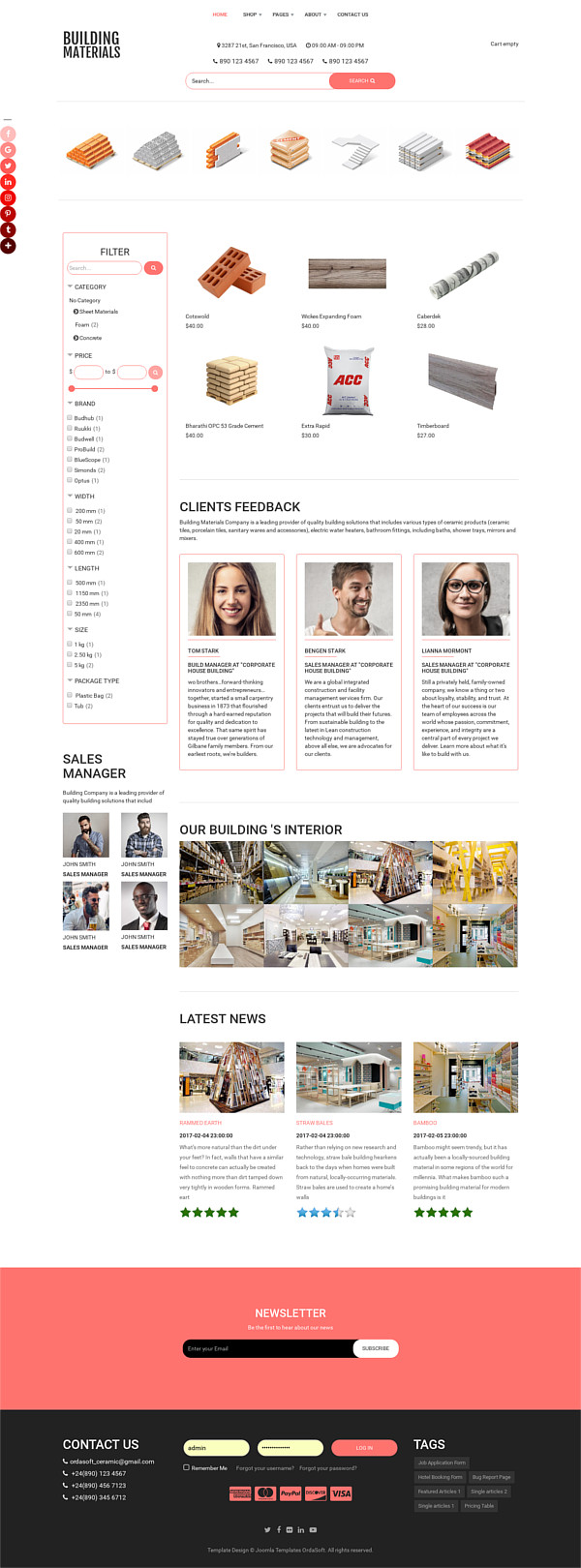 Building Materials - Joomla Construction Materials template , full screen