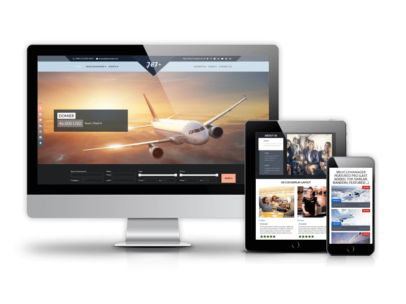 Jet Charter Flights - Airline Website Template