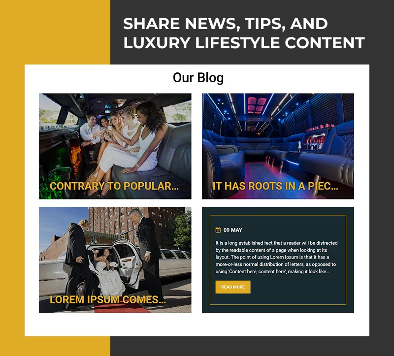 limousine website template news
