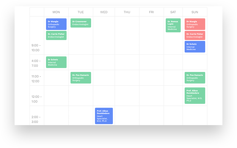 Schedule Page