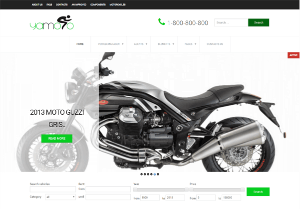 Yamoto - Motorcycle Website Template main