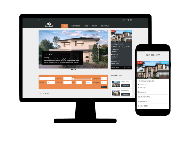 November Free Real Estate Joomla Template: Responsive Powerhouse with Limited Extensions