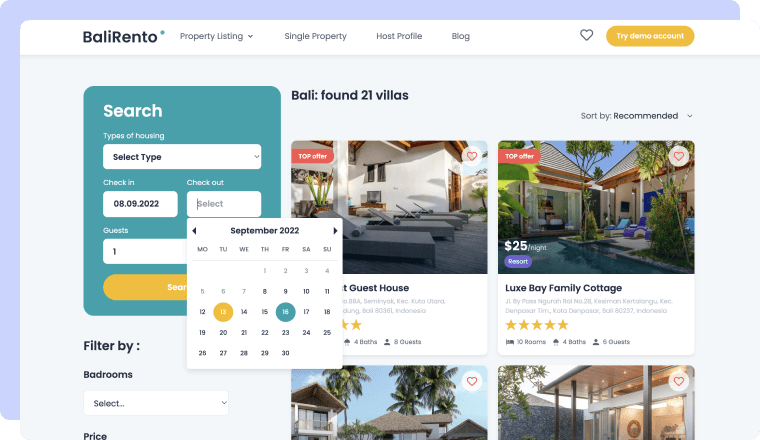 vacation rental dynamic template
