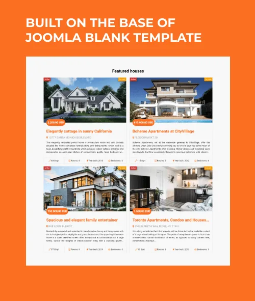 rental apartment Joomla template base of joomla blank template