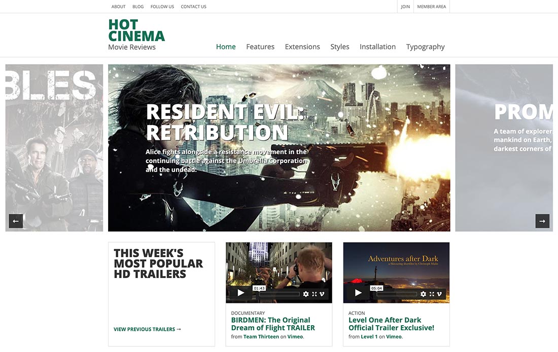 Cinema — Movie Blogger Template
