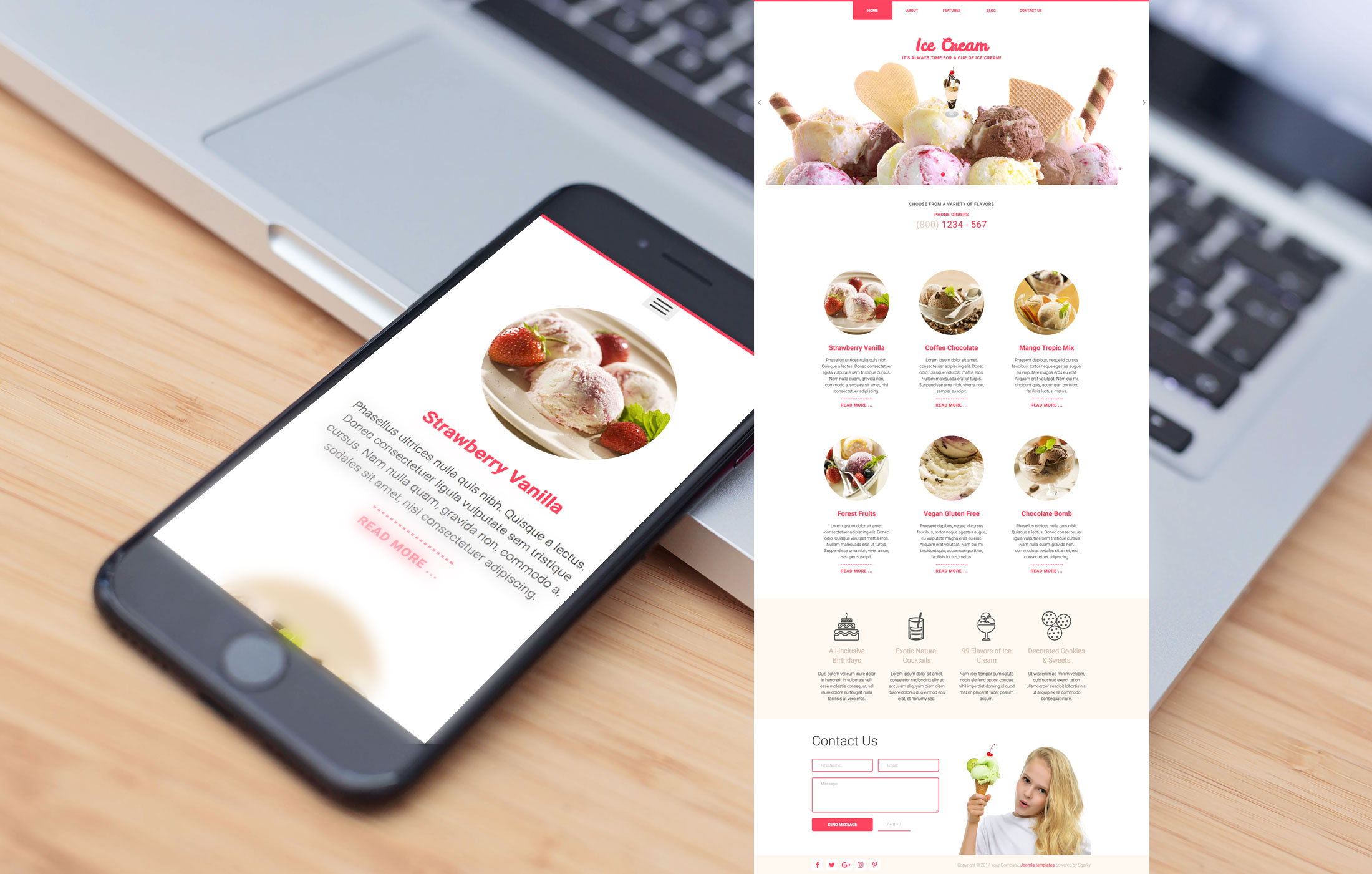 Ice Cream Joomla Template