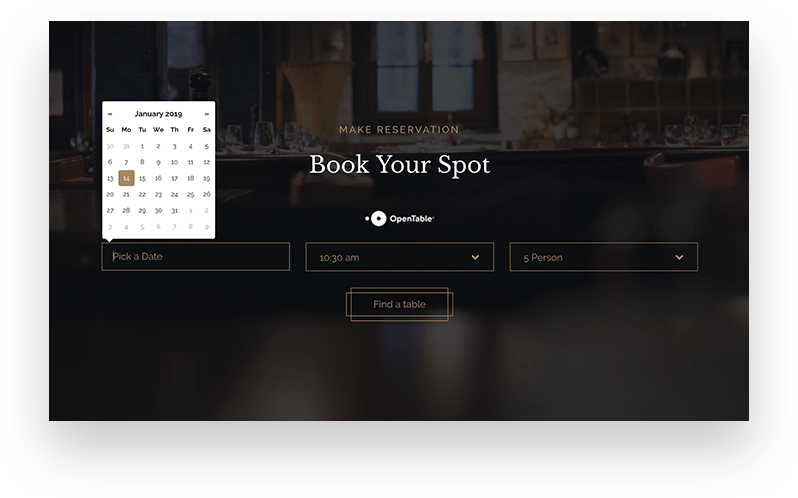 Dynamic Reservation System with OpenTable