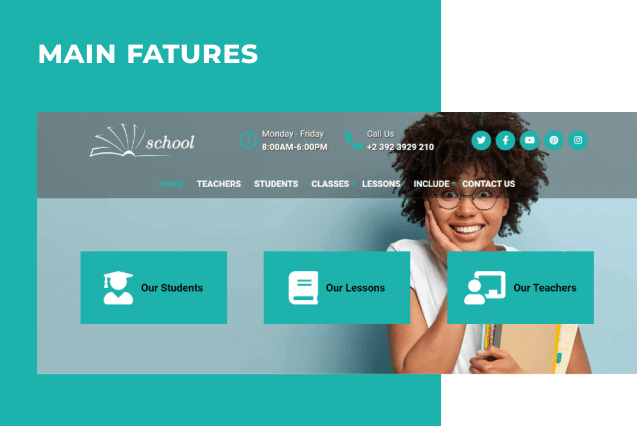 School website template main features